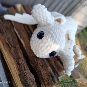 Horgolt nagy fehér sárkány  - játék & sport - plüssállat & játékfigura - plüss sárkány - Meska.hu