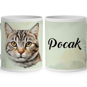 Névvel kérhető - Amerikai rövidszőrű macska portré mintás bögre - otthon & életmód - konyhafelszerelés, tálalás - tálalás - bögre & csésze - Meska.hu