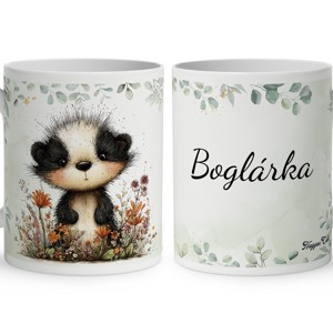 Névvel kérhető - Az éjszakák vándora, édes kis borz mintás bögre, Otthon & Életmód, Konyhafelszerelés, tálalás, Tálalás, Bögre & Csésze, , MESKA