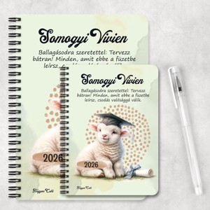 Személyre szabható - 2026 Ballagás - Bárány mintás füzet - otthon & életmód - papír, írószer - jegyzetfüzet & napló - Meska.hu