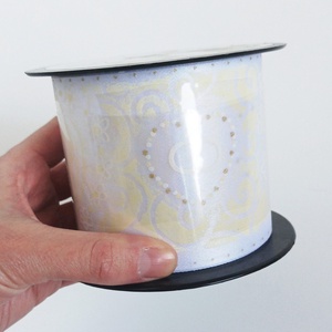 8 cm széles jegygyűrűs szatén szalag  - kellékek & szerszámok - rövidáru - szalag, pánt - szatén szalag - Meska.hu