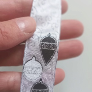 2.5 cm széles ezüst szálas szalag  - kellékek & szerszámok - rövidáru - szalag, pánt - textilszalag - Meska.hu