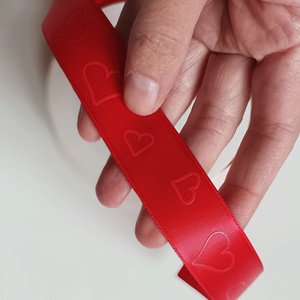 2.4 cm széles szíves szalag - kellékek & szerszámok - rövidáru - szalag, pánt - szatén szalag - Meska.hu