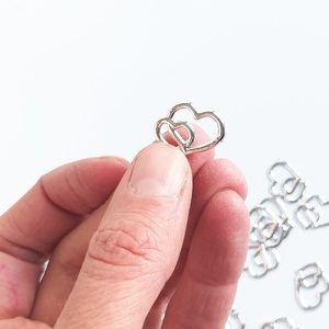Szív mini dupla charm - kellékek & szerszámok - ékszerkellék - charmok - Meska.hu