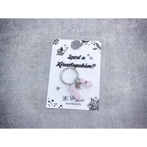 Leszel a Keresztapukám kulcstartó rózsakvarccal, Táska & Tok, Kulcstartó & Táskadísz, Kulcstartó, , MESKA