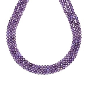 Cirkon fazettált ibolya lila golyó 3mm  ékszerkészítő alapanyag (füzér), Kellékek & szerszámok, Ásvány alapanyag, Ásványfüzér, , MESKA