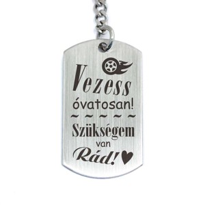 Vezess óvatosan acél medálos kulcstartó - táska & tok - kulcstartó & táskadísz - kulcstartó - Meska.hu