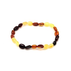 Borostyán vegyes pebble karkötő 6-8x4-6mm - Meska.hu