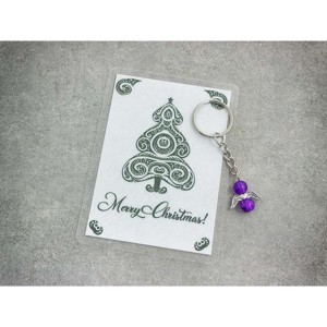 Merry Christmas lila angyal medálos kulcstartó, Táska & Tok, Kulcstartó & Táskadísz, Kulcstartó, , MESKA