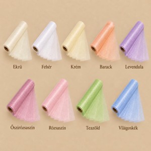 Snow organza tekercs � világos és pasztell árnyalatok, 23,5 cm � 10 m - Meska.hu