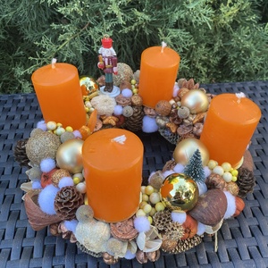 Diótörős adventi koszorú - Meska.hu