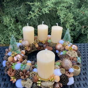 Rosegold adventi koszorú - Meska.hu