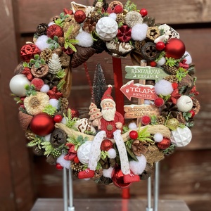 Télapós adventi ajtódísz - Meska.hu