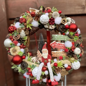 Télapós adventi ajtódísz - karácsony - adventi díszek - adventi ajtódísz - Meska.hu