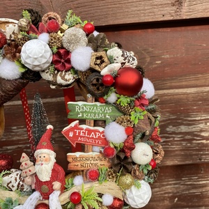Télapós adventi ajtódísz - karácsony - adventi díszek - adventi ajtódísz - Meska.hu