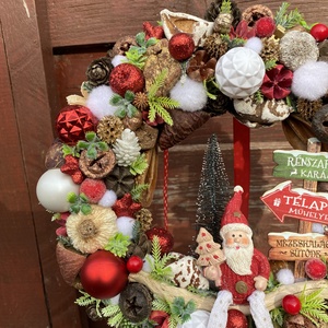 Télapós adventi ajtódísz - karácsony - adventi díszek - adventi ajtódísz - Meska.hu