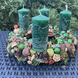 Adventi koszorú, Karácsony, Adventi díszek, Adventi koszorú, Virágkötés, MESKA
