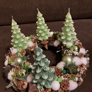 Fenyőfás adventi koszorú - karácsony - adventi díszek - adventi koszorú - Meska.hu