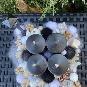 Üvegtálas adventi asztaldísz - karácsony - adventi díszek - adventi asztaldísz - Meska.hu