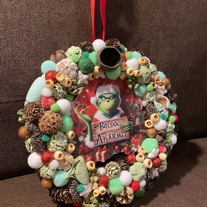 Grincs ajtódísz - karácsony - karácsonyi lakásdekoráció - karácsonyi ajtódíszek - Meska.hu