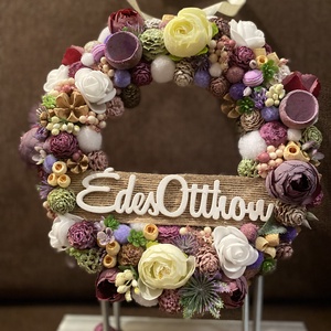 Édes otthon tavaszi ajtódísz, Otthon & Életmód, Dekoráció, Ajtó- és ablak dekoráció, Ajtódísz & Kopogtató, Virágkötés, MESKA