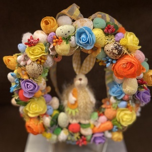 Tavaszi nyuszis ajtódísz - otthon & életmód - dekoráció - ajtó- és ablak dekoráció - ajtódísz & kopogtató - Meska.hu