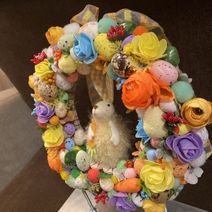 Tavaszi nyuszis ajtódísz - otthon & életmód - dekoráció - ajtó- és ablak dekoráció - ajtódísz & kopogtató - Meska.hu