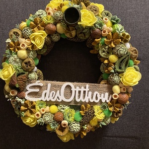 Élénk tavaszi édes otthon ajtódísz - Meska.hu