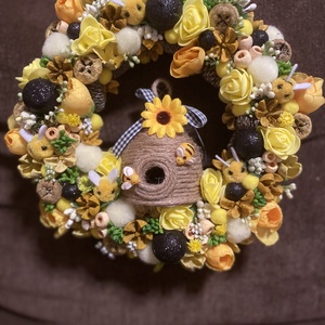 Méhecskés tavaszi ajtódísz - Meska.hu