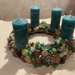 Adventi koszorú zöld - karácsony - adventi díszek - adventi koszorú - Meska.hu