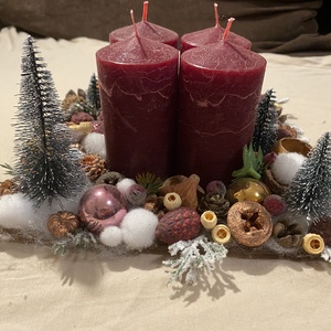 Adventi asztaldísz bordó - karácsony - adventi díszek - adventi asztaldísz - Meska.hu