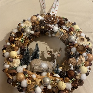 Adventi ajtódísz szarvasos - karácsony - adventi díszek - adventi ajtódísz - Meska.hu