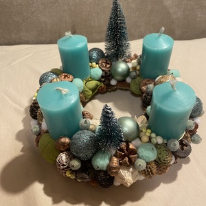 Adventi koszorú menta - Meska.hu