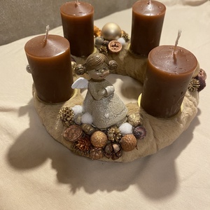 Adventi koszorú angyalkás - karácsony - adventi díszek - adventi koszorú - Meska.hu