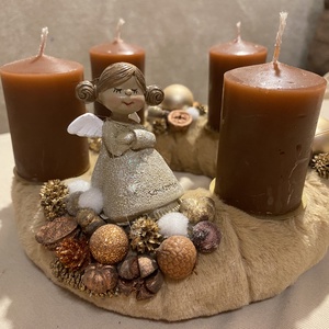 Adventi koszorú angyalkás - karácsony - adventi díszek - adventi koszorú - Meska.hu