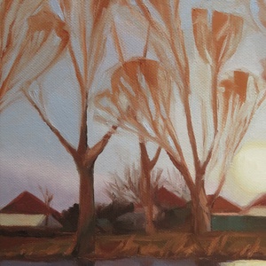 A Hold és én - művészet - festmény - olajfestmény - Meska.hu