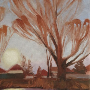 A Hold és én - művészet - festmény - olajfestmény - Meska.hu