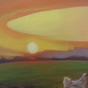 Nagypapám tyúkja - művészet - festmény - olajfestmény - Meska.hu