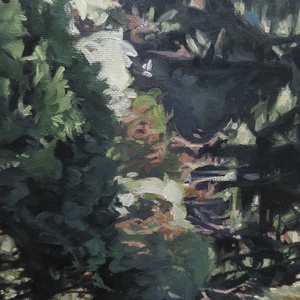 Őz a botanikus kertben - művészet - festmény - olajfestmény - Meska.hu