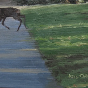 Őz a botanikus kertben - művészet - festmény - olajfestmény - Meska.hu