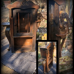 Wicca üvegajtós Óducska familiárissal - otthon & életmód - bútor - szekrény - Meska.hu