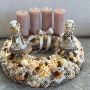 Adventi koszorú, Karácsony, Adventi díszek, Adventi asztaldísz, , MESKA