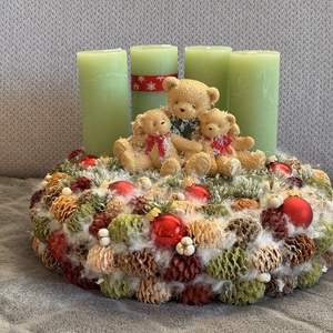 Macis adventi teli koszorú, Karácsony, Adventi díszek, Adventi koszorú, , MESKA