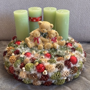 Macis adventi teli koszorú - karácsony - adventi díszek - adventi koszorú - Meska.hu