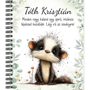Személyre szabható - Az erdő bölcs remetéje, a cuki borz mintás A6-os füzet, Otthon & Életmód, Papír, írószer, Jegyzetfüzet & Napló, , MESKA