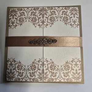 Esküvői meghívó szalaggal és szíves fém dísszel - Meska.hu