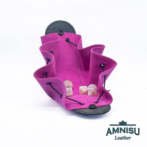 Fekete - pink sárkányszemes bőr 2in1 szütyő és kockatálca - Mira - játék & sport - szerepjáték - Meska.hu