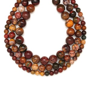 Jáspis polikróm sötét golyó 8-9mm � ékszerkészítő alapanyag (füzér), Kellékek & szerszámok, Ásvány alapanyag, Ásványfüzér, , MESKA