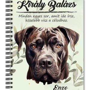 Személyre szabható - Cane Corso portré mintás A5-ös füzet, Otthon & Életmód, Papír, írószer, Jegyzetfüzet & Napló, , MESKA