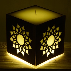 Mandala gyertya sötét diófa intarziával - otthon & életmód - gyertya, illat, aroma - gyertya - Meska.hu